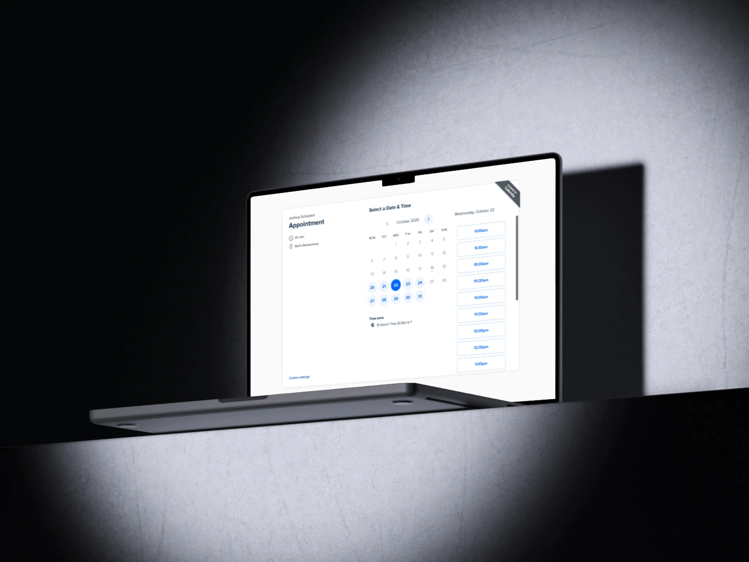Booking Interface Desktop